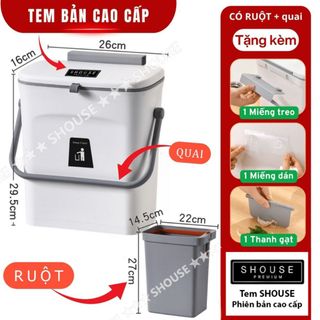 Thùng Đựng Rác treo cánh tủ nhà bếp có nắp to mini nhà vệ sinh phòng tắm thông minh decor bán kèm túi rác
