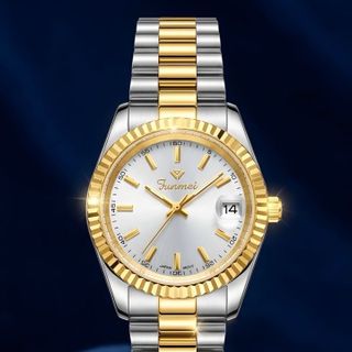 ĐỒNG HỒ NỮ CHÍNH NGẠCH FUNMEI F2085 DÂY THÉP NIỀNG KHÍA FULLBOX HOÁ ĐƠN