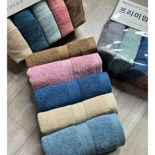 Sét 5 Khăn Gội HANOITEX 35*80cm 100% Cotton Mềm Mại, Thấm Hút Tốt, Không Phai Màu