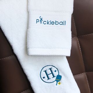 Khăn Thêu Hanoitex Khăn Thêu Pickleball Cotton Kích Thước 35*80cm Theo Yêu Cầu