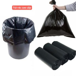 Túi bóng đựng rác màu đen tự phân hủy không có quai size đại 55x65cm nilong