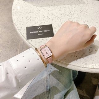 ĐỒNG HỒ NỮ CAO CẤP D WELLINGTON QUARDO ROUGE  DÂY DA MẶT CN FULLBOX