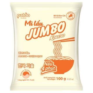( THÙNG 80 GÓI ) MÌ LẨU JUMBO KORENO VỊ KIM CHI VÀ BÒ CAY GÓI 100G.