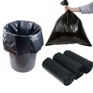 Túi bóng đựng rác màu đen tự phân hủy không có quai size đại 55x65cm nilong