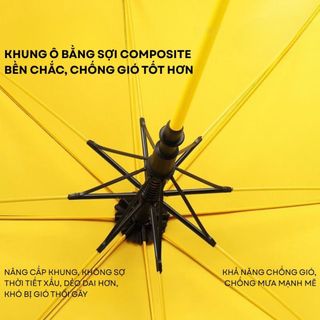 Ô che nắng cỡ lớn chống tia UV thiết kế 2 lớp cán dài có bọc ,Vỏ rút ngăn nước tràn ra Xe Ô Tô