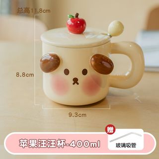 Cốc Sứ Cute Hoạt Hình kèm thìa 400ml (THÙNG 60C)