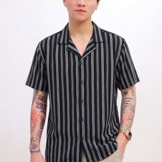 Áo sơ mi nam. Chất linen cotton dệt , thiết kế cổ vest classic.