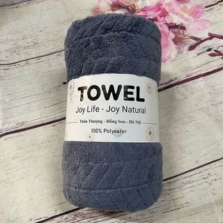 Khăn Tắm Lông Cừu Hanoitex 70*140cm Họa Tiết Xương Cá Siêu Mềm Mại, Siêu Thấm Hút