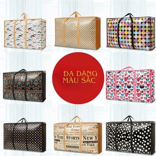 Túi Bạt Siêu To đựng đồ quần áo vải cỡ lớn có khóa kéo và quai bền chắc chắn