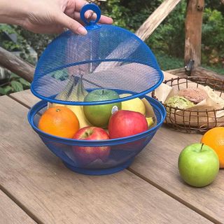 BỘ RỔ HOA QUẢ KÈM LỒNG BÀN THÉP PHỦ