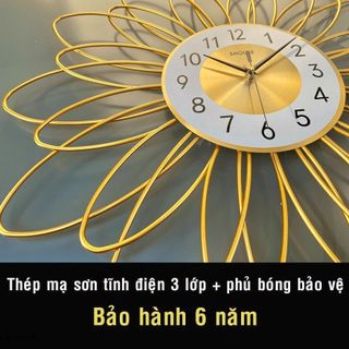Đồng Hồ Treo Tường Kim Trôi Shouse A205 trang trí không gây tiếng động cho phòng khách sang trọng