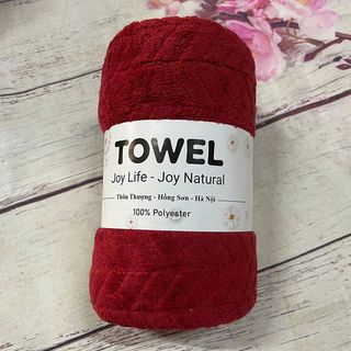 Khăn Tắm Lông Cừu Hanoitex 70*140cm Họa Tiết Xương Cá Siêu Mềm Mại, Siêu Thấm Hút