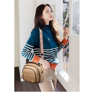 Túi xách nữ kẹp nách đeo chéo thời trang da gạo nhiều ngăn có quai xách K344