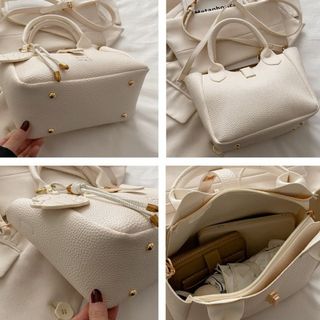 Túi xách nữ kẹp nách đeo chéo khóa xoay da gạo tặng kèm tag gấu K763