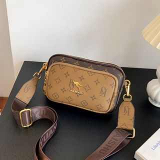 Túi xách nữ, túi đeo chéo họa tiết hoa dây đeo bản to K615