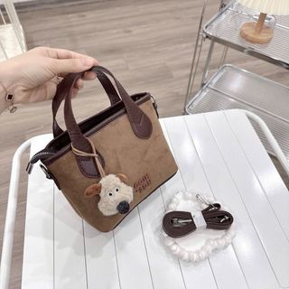 Túi xách nữ thời trang đeo chéo, kẹp nách Chi0 da lộn kèm móc treo hàng hottrend thu đông K797