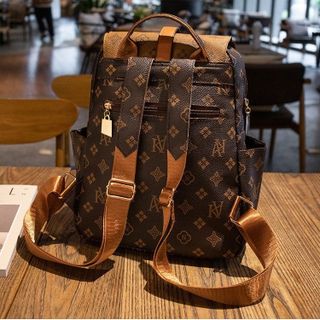 Ba lô đi học, balo đi chơi da họa tiết in chữ, hoa lá 2 ngăn K707