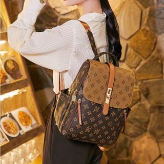 Ba lô đi học, balo đi chơi da họa tiết in chữ, hoa lá 2 ngăn K707