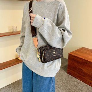 Túi xách nữ, túi đeo chéo họa tiết hoa dây đeo bản to K615