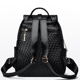 Ba lô đi học, balo đi chơi da vân cá khóa xoay 2 ngăn K706