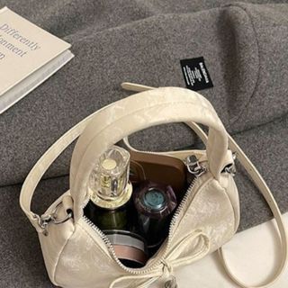 [Tặng gấu] Túi xách nữ kẹp nách đeo chéo da nhung quai xách có đính nơ tặng kèm móc treo gấu K761