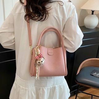 [Tặng móc khóa gấu] Túi xách nữ kẹp nách đeo chéo da gạo PU 2 quai tặng kèm móc treo gấu xinh xắn K758