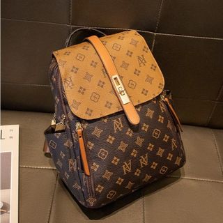 Ba lô đi học, ba lô đi chơi da họa tiết in chữ, hoa lá 2 ngăn K707