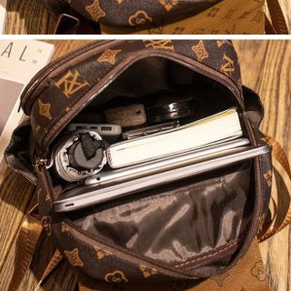 Ba lô đi học, ba lô đi chơi da họa tiết in chữ, hoa lá 2 ngăn K707