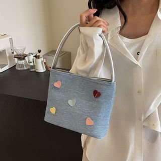 Túi xách nữ, túi đeo chéo da pu gắn họa tiết trái tim K609