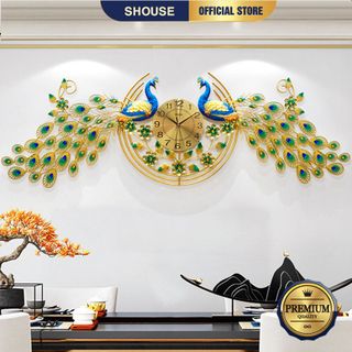 Đồng Hồ Treo Tường Con Chim Công Khổng Tước Kim Trôi A808 Nghệ Thuật Cao Cấp Shouse hiện đại quà tặng tân gia nhà mới