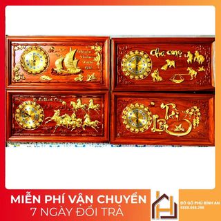 (Mã SRMA9769 giảm 50% đơn 0Đ) Tranh đồng hồ treo tường, Tranh gỗ treo tường KT41x81x3cm - Hàng Cao Cấp Gỗ Hương đỏ