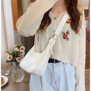 Túi xách nữ kẹp nách đeo chéo đi chơi, dự tiệc dáng thuyền da mềm K48