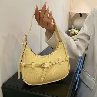 Túi xách nữ kẹp nách đeo chéo dáng thuyền da gạo có dải thắt độc đáo K756