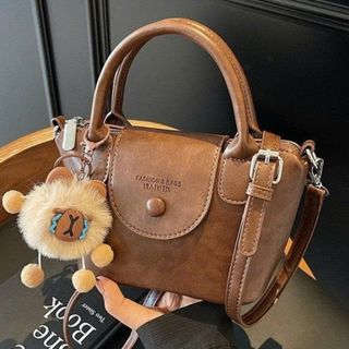 [Tặng gấu] Túi xách nữ kẹp nách đeo chéo da PU dày, mịn sz 20cm tặng kèm móc treo gấu bông K753