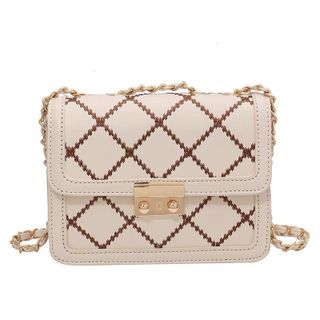 Túi xách nữ kẹp nách đeo chéo thêu trám khóa miu 2 đáy K20