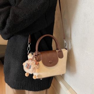 [Tặng gấu] Túi xách nữ kẹp nách đeo chéo da PU dày, mịn sz 20cm tặng kèm móc treo gấu bông K753