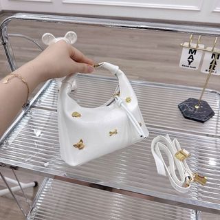 Túi xách nữ, túi đeo chéo, xách tay da bóng nhăn đính cham đồng K691