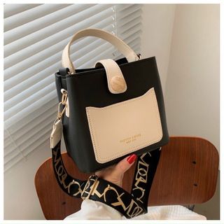 Túi xách nữ kẹp nách đeo dáng chậu cúc gỗ kèm dây đeo bản to K43