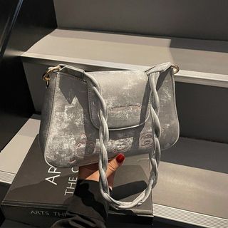 Túi xách nữ kẹp nách, đeo vai da PU nhung lỳ họa tiết dễ thương, quai xoắn K751