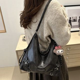 Túi xách nữ kẹp nách đeo chéo ca tính da bóng mờ kết hợp thành balo kèm móc khóa gấu K683