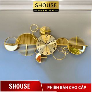 Đồng hồ treo tường Shouse A208 trang trí nghệ thuật kim trôi không gây tiếng động sang trọng hiện đại