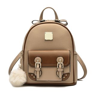 Ba lô đi học, balo đi chơi siêu lớn da 2ly có ngăn ngoài (không kèm quả bông) K234