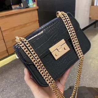 Túi xách nữ kẹp nách đeo chéo khoá miu da rắn mini K01