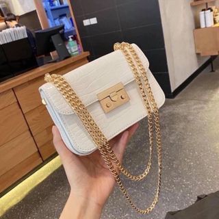 Túi xách nữ kẹp nách đeo chéo khoá miu da rắn mini K01