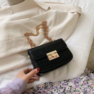 Túi xách nữ kẹp nách đeo chéo khoá miu da rắn mini K01