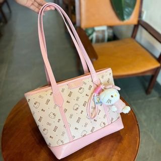 [Tặng móc gấu] Túi xách nữ kẹp nách in họa tiết hoạt hình dễ thương tặng kèm gấu bông K741