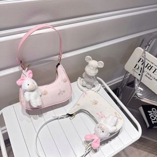 [TẶNG MÓC KHÓA] Túi xách nữ kẹp nách đeo chéo dáng thuyền da in họa tiết tặng kèm thỏ bông K776