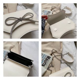 Túi xách nữ kẹp nách đeo chéo nơ kim tuyến dây đeo bạc sz20 K74