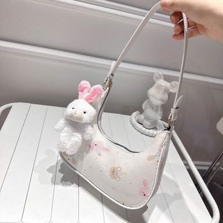 [TẶNG MÓC KHÓA] Túi xách nữ kẹp nách đeo chéo dáng thuyền da in họa tiết tặng kèm thỏ bông K776