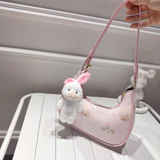 [TẶNG MÓC KHÓA] Túi xách nữ kẹp nách đeo chéo dáng thuyền da in họa tiết tặng kèm thỏ bông K776